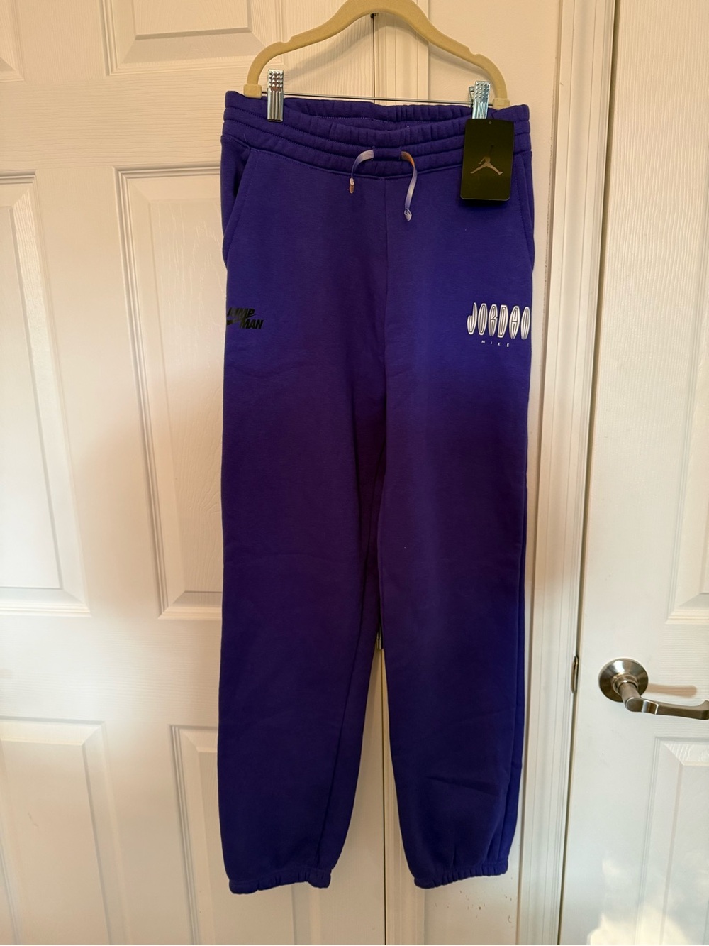 Jordan Purple Fleece Joggers with White Logo